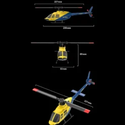 A60 BELL206 90-Class 2.4G 4CH Single Rotor Flybarless Mini RC Helicopter Model with Optical Flow Altitude Hold 1/42 Scale