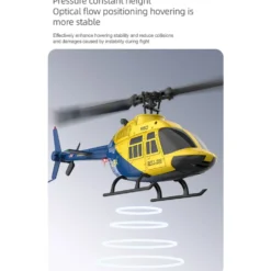 A60 BELL206 90-Class 2.4G 4CH Single Rotor Flybarless Mini RC Helicopter Model with Optical Flow Altitude Hold 1/42 Scale
