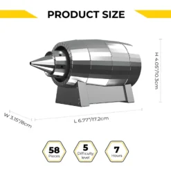 AIR FORCE JET TURBINE 3D Metal Aircraft Turbine Model Kit, Collectible Desktop Display for Aviation Lovers-58PCS