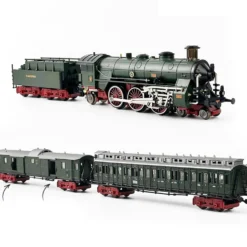 Alloy Electric Train Set Model with Carriage and Long Track - Gift for Boys and Girls