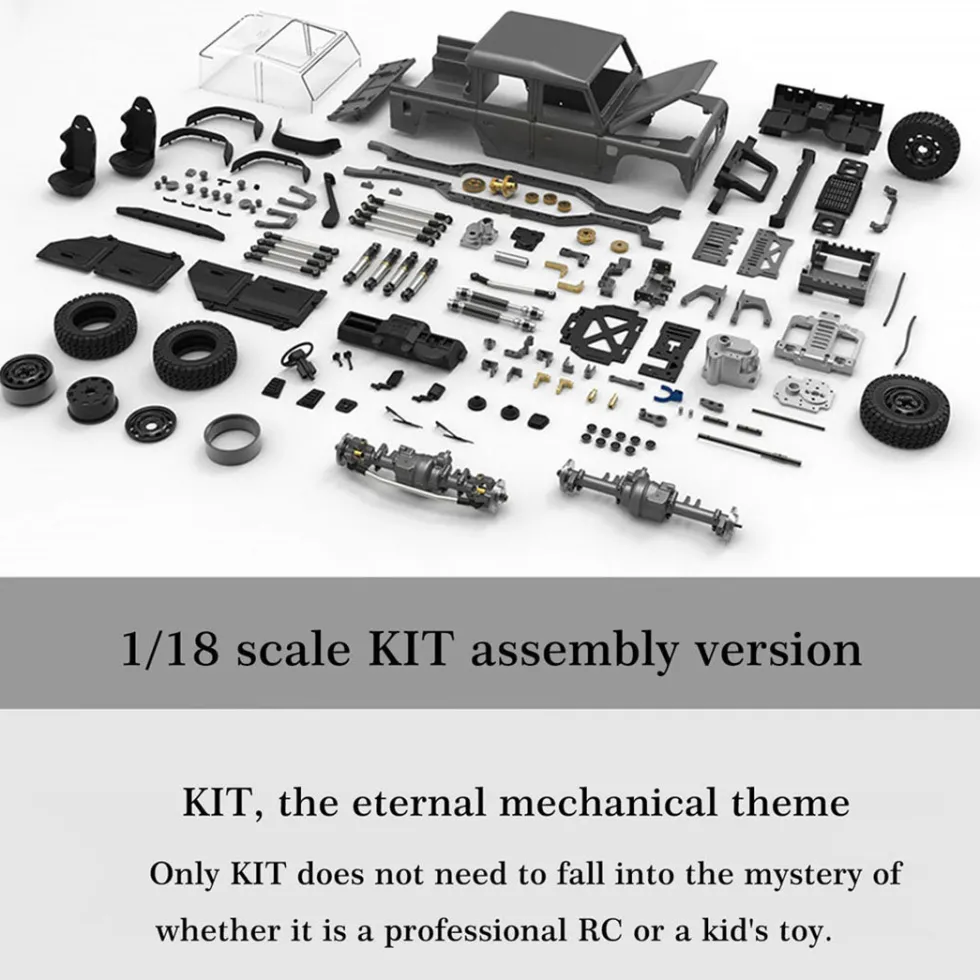 Capo CUB1 RC Crawler Truck 1:18 4WD Electric RC Simulation Off-Road Vehicle Pickup Truck Model with Differential Lock KIT