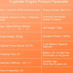 Car Engine Assembly Kit Single-cylinder Engine Build Kit Gift Toy for Collection