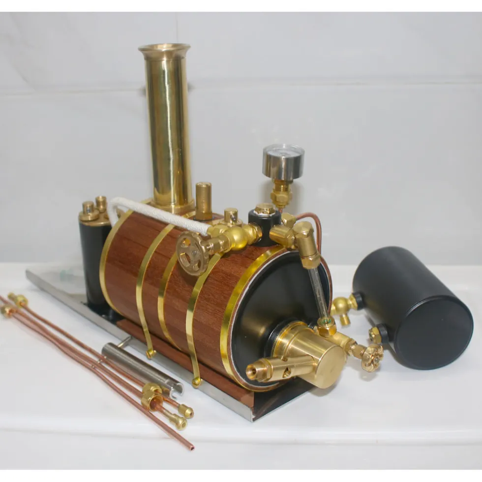 1.85CC Retro Vertical Single-cylinder Reciprocating Double-acting Model Steam Engine with 200ml Steam Boiler