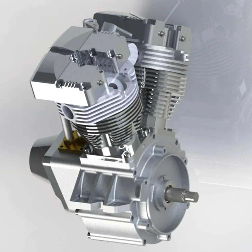CISON FG-VT157 15.7cc Mini OHV V-twin V2 Shovelhead Engine 4-Stroke Air-cooled Gasoline Engine Motorcycle RC Engine Model