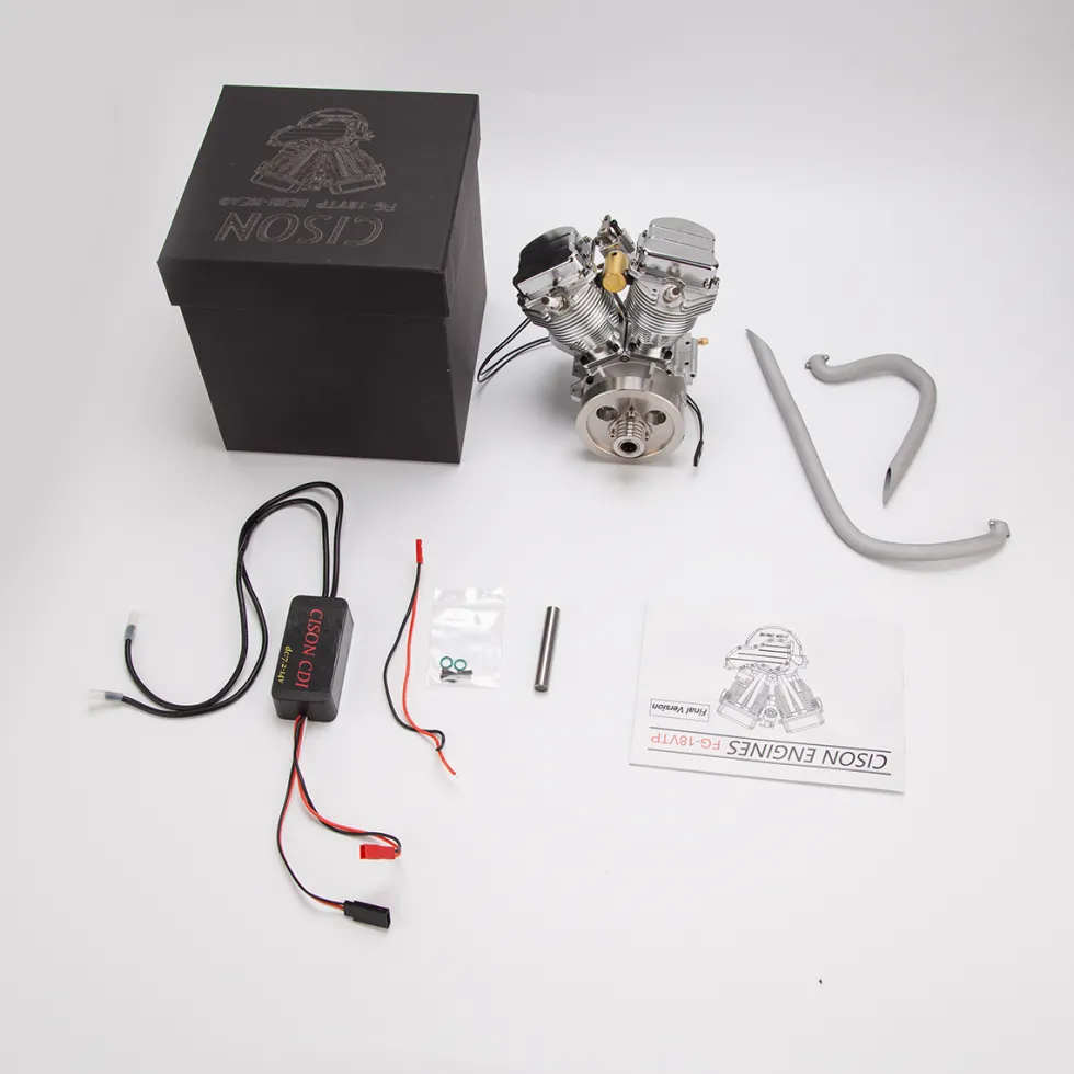 CISON FG-VT9 9cc V2 Engine V-Twin Dual Cylinder 4-Stroke Air-Cooled Gasoline Engine Motorcycle RC Engine Model