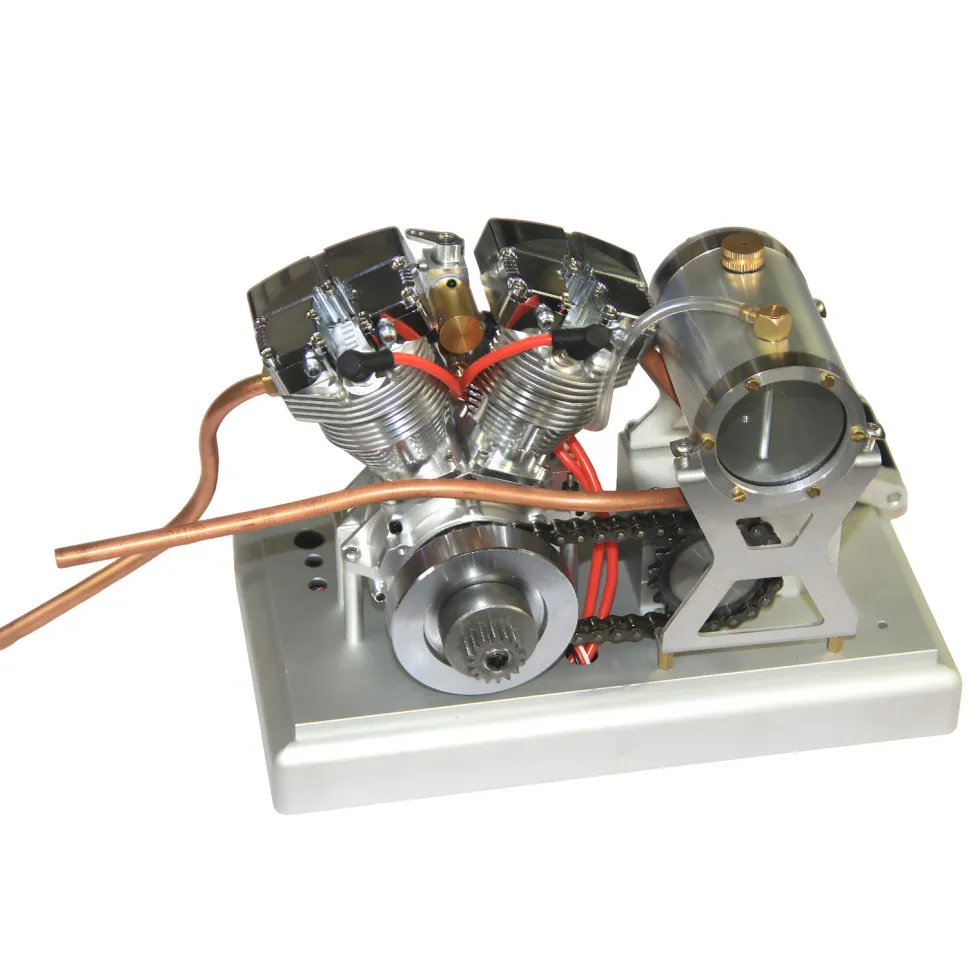 CISON FG-VT157 15.7cc V-Twin Shovelhead Engine with Upgrade Kick Starter Kit and Base - One Key Start