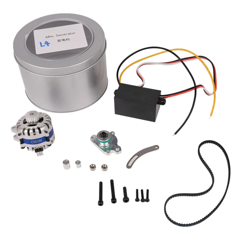 CISON Mini DC Generator + Rectifier + Fixed Bracket DIY Modification Accessory Set for CISON Four Cylinder Engine Models