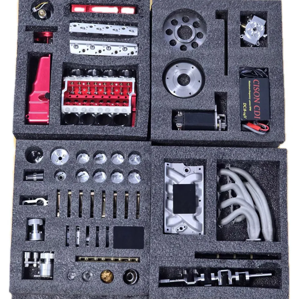 CISON Small-block 44CC 1/6 Scale Water-Cooled OHV 4-Stroke V8 Gas Engine Internal Combustion Engine - Build Your Own V8 Engine that Works