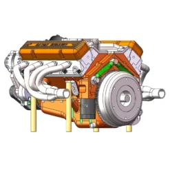 CISON Small-block 44CC 1/6 Scale Water-Cooled OHV 4-Stroke V8 Gas Engine Internal Combustion Engine - Build Your Own V8 Engine that Works