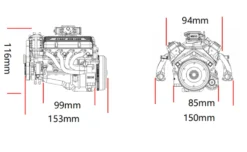 CISON Small-block 44CC 1/6 Scale Water-Cooled OHV 4-Stroke V8 Gas Engine Internal Combustion Engine - Build Your Own V8 Engine that Works