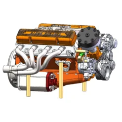 CISON V8 Engine Pro Small-block 44CC 1/6 Scale Water-Cooled 4-Stroke 8-Cylinder Gasoline Engine Internal Combustion V8 Engine Model Kit that Works