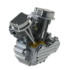 CISON V2 Engine V-twin 2-Cylinder 4-Stroke Air-Cooled Gasoline Engine Motorcycle RC Engine Model - Panhead & Shovelhead Collection