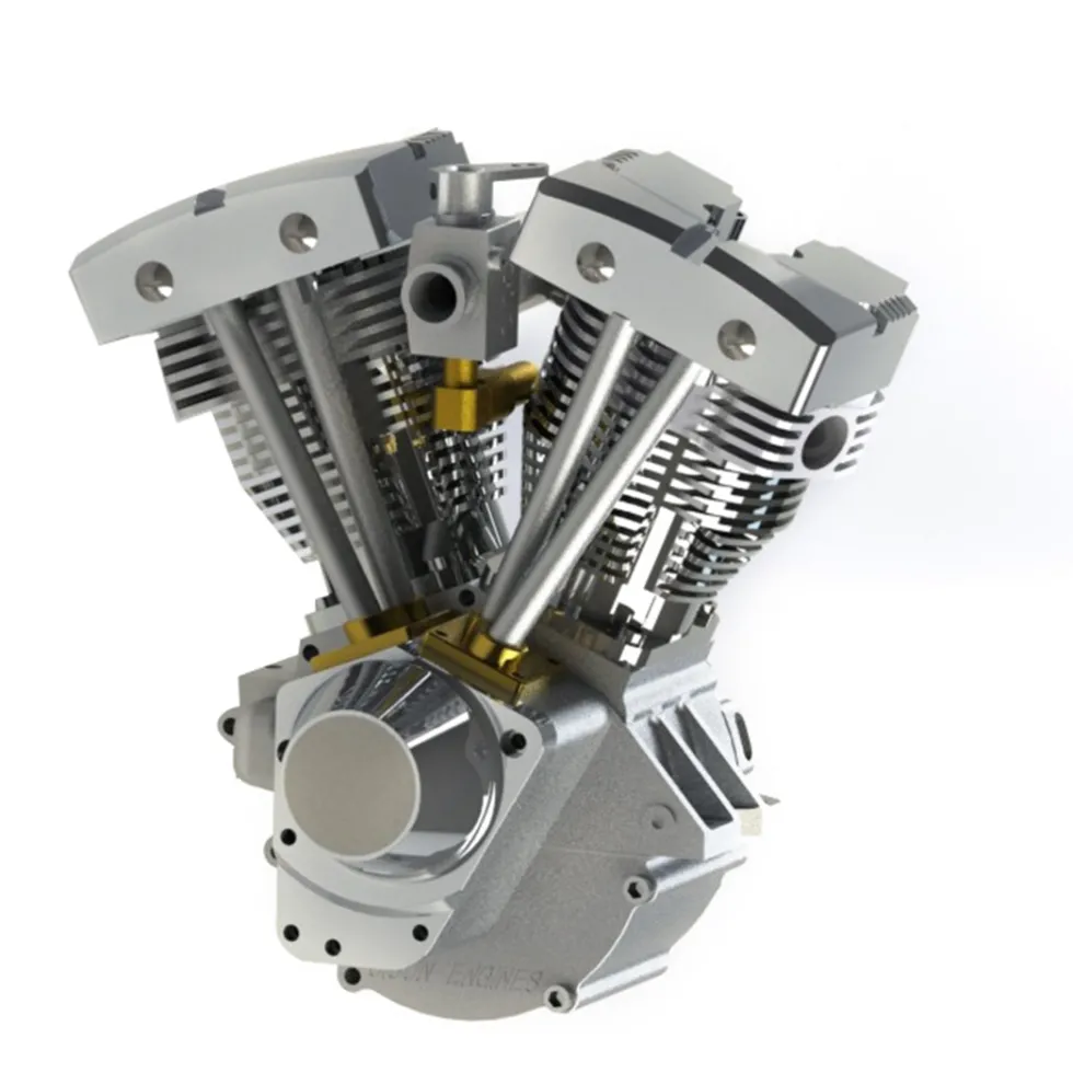 CISON V2 Engine V-twin 2-Cylinder 4-Stroke Air-Cooled Gasoline Engine Motorcycle RC Engine Model - Panhead & Shovelhead Collection