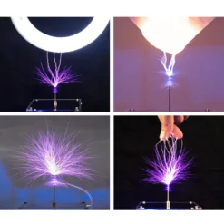 10cm Electronic Music Tesla Coil Bluetooth Artificial Lightning Hand Touch Magnetic Storm Coil Experimenting Device Toy Desktop Type