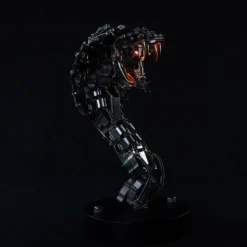Cobra Snake 3D Metal Puzzle Kit Athanatos Half Body Serpent Statue with Lights 400+Pcs