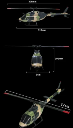 C138 1/33 Scale BELL 206 Helicopter 2.4G 6CH Single-propeller Flybarless Helicopter