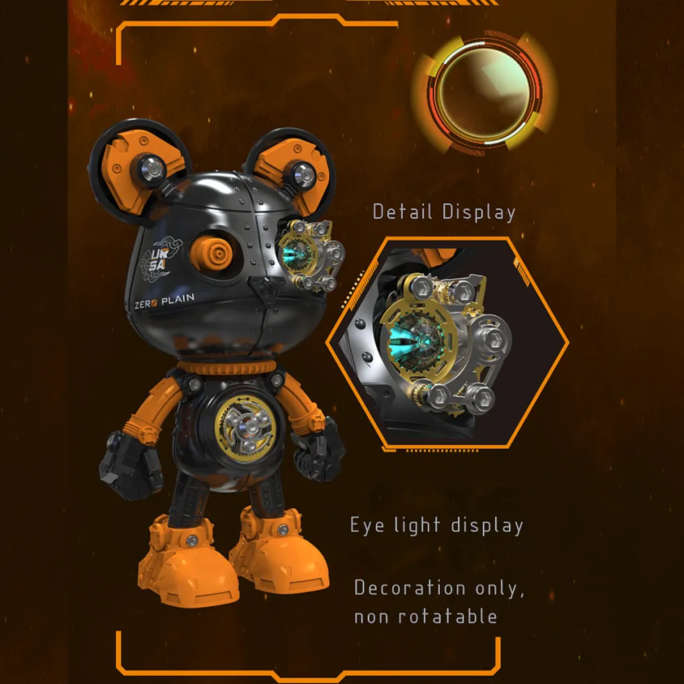 Cyborg Violence Bear 3D Metal Puzzle Model Building Kit High End Desktop Toy