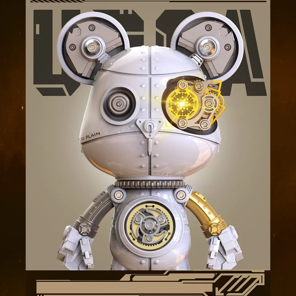 Cyborg Violence Bear 3D Metal Puzzle Model Building Kit High End Desktop Toy