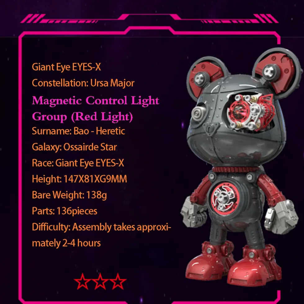Cyborg Violence Bear 3D Metal Puzzle Model Building Kit High End Desktop Toy