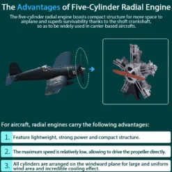 5 Cylinder Radial Engine Model Kit that Works - Build Your Own Radial Engine - TECHING 1: 6 Full Metal Radial Engine Model Kit 230+Pcs