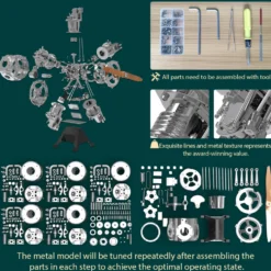 5 Cylinder Radial Engine Model Kit that Works - Build Your Own Radial Engine - TECHING 1: 6 Full Metal Radial Engine Model Kit 230+Pcs
