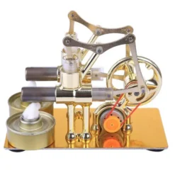 2 Cylinder Stirling Engine Electricity Generator with Bulb Stirling Engine Motor Model - Enginediy