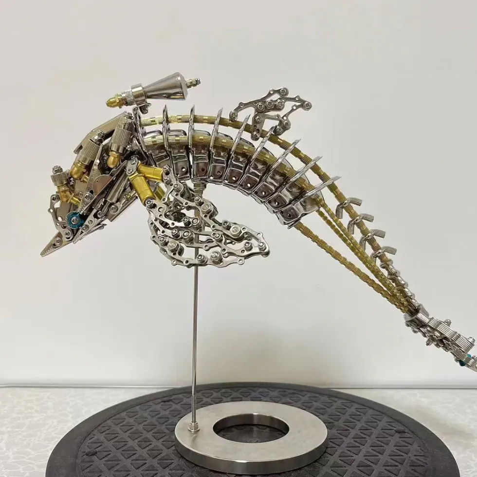 3D DIY Mechanical Dolphin Steampunk Metal Assembly Model Bionic Oceanic Creature Creative Desk Ornament