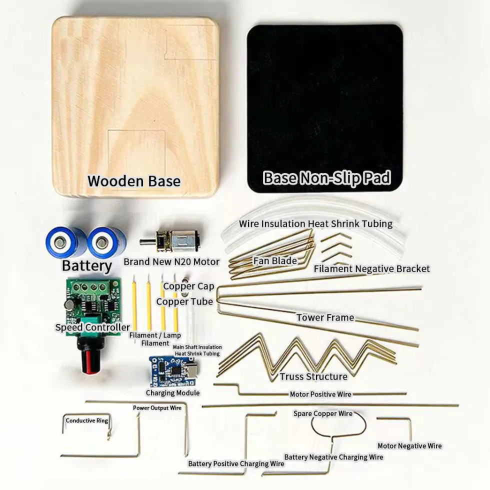 DIY Metal Industrial-Style Windmill Lamp Model Kit - Rotatable Creative Desktop Lamp