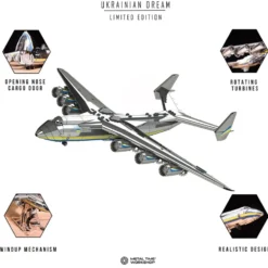 3D Metal AN-225 MRIYA Aircraft Model Kit, Collectible Desktop Display for Aviation Lovers-270PCS