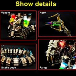 3D Metal DIY Mechanical Cobra Snake Model Realistic Mechanical Kit Creative Gift 1000PCS+