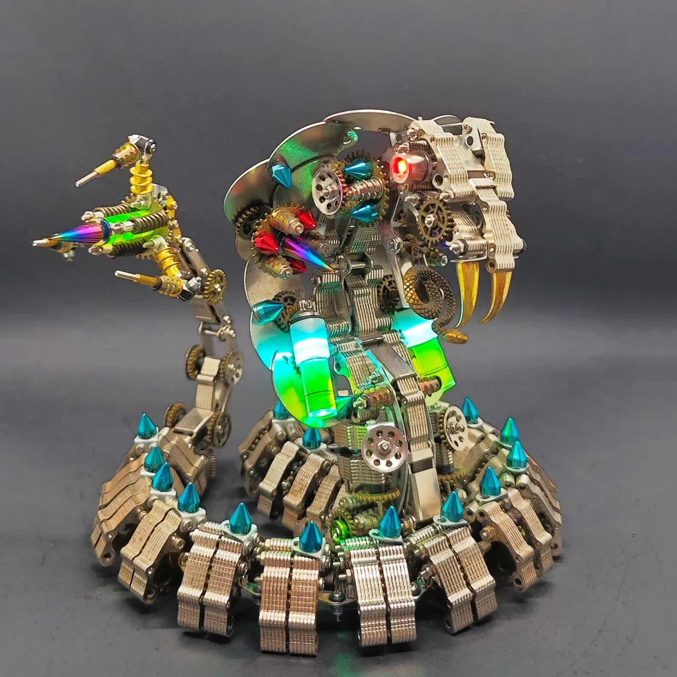 3D Metal DIY Mechanical Cobra Snake Model Realistic Mechanical Kit Creative Gift 1000PCS+