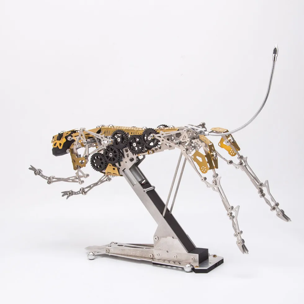 3D Metal Mechanical Burning Leopard Assembly Model Kit