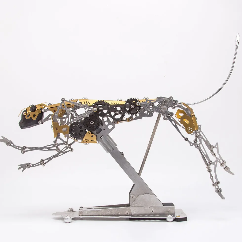 3D Metal Mechanical Burning Leopard Assembly Model Kit