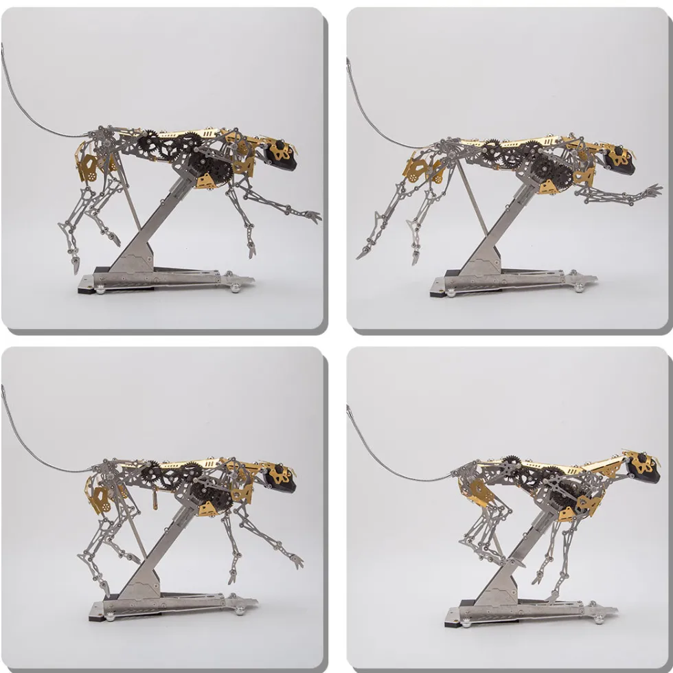 3D Metal Mechanical Burning Leopard Assembly Model Kit