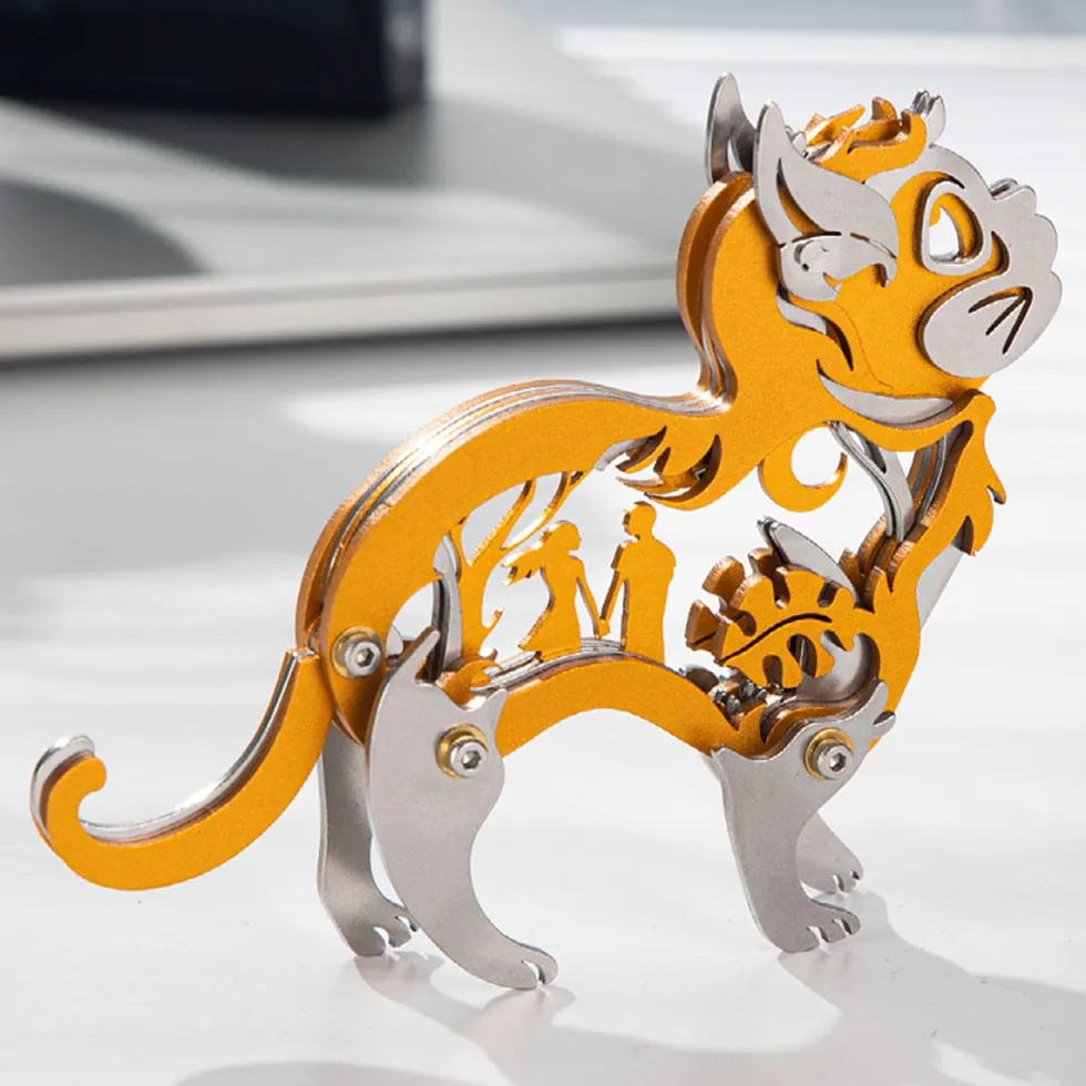 3D Metal Mechanical Cat Assembly Model Kit