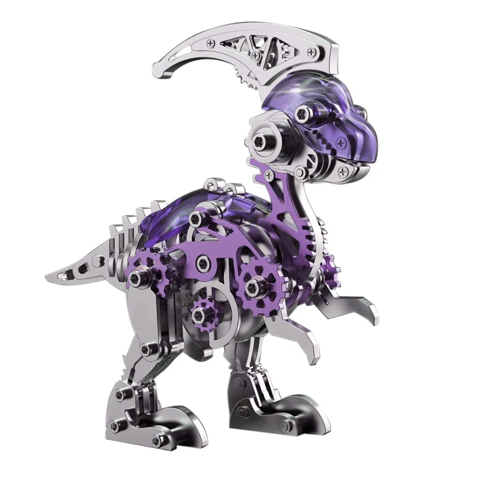 3D Metal Mechanical Dinosaur Model Kit DIY Parasaurolophus Assembly Model - 160PCS