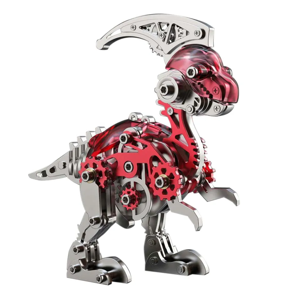 3D Metal Mechanical Dinosaur Model Kit DIY Parasaurolophus Assembly Model - 160PCS
