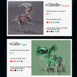 3D Metal Mechanical Dinosaur Model Kit DIY Parasaurolophus Assembly Model - 160PCS