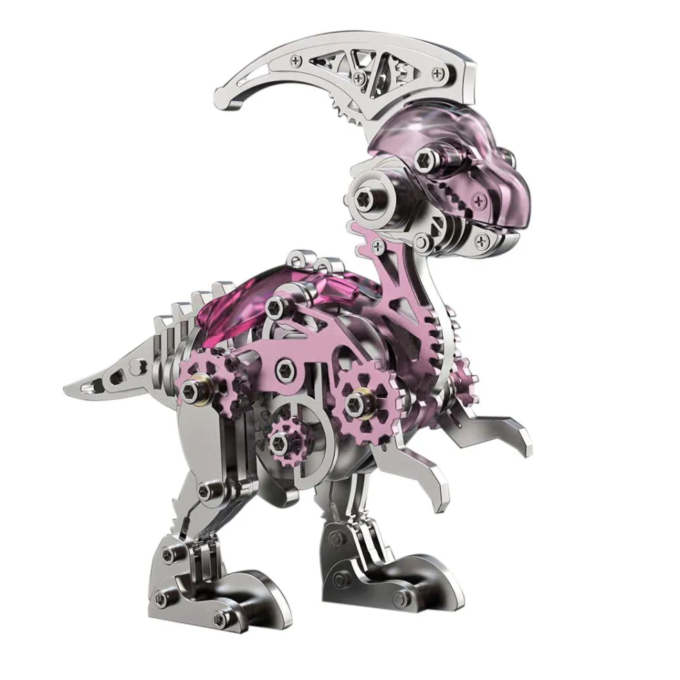 3D Metal Mechanical Dinosaur Model Kit DIY Parasaurolophus Assembly Model - 160PCS