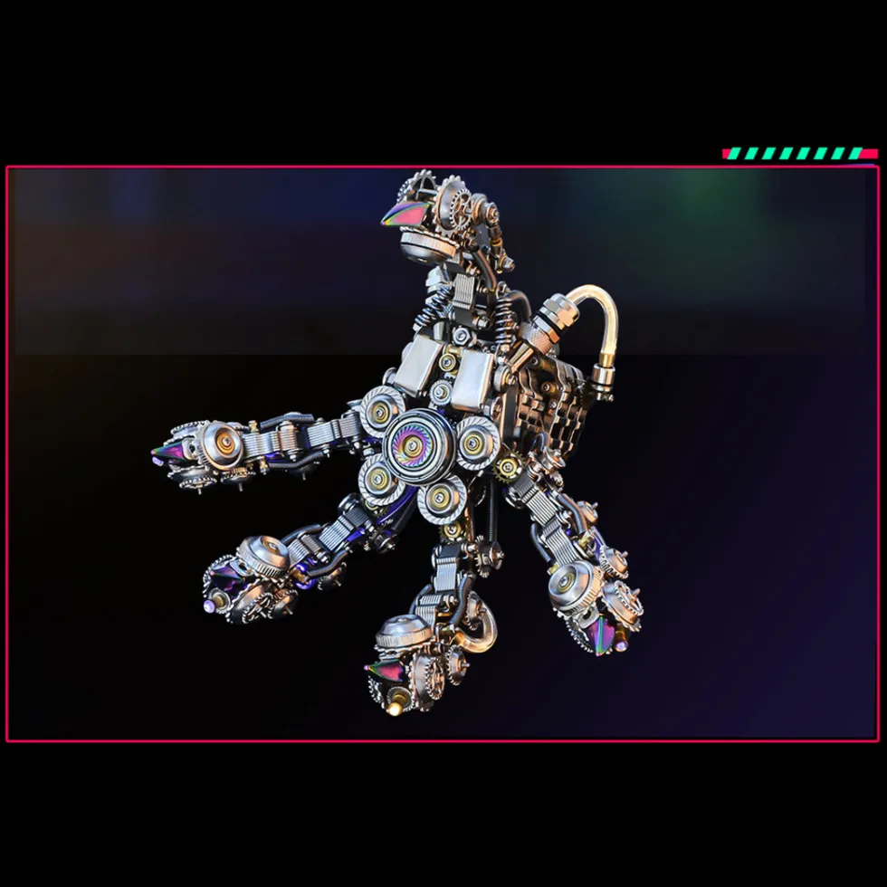 3D Metal Mechanical Dragon Claw Light Crafts DIY Assembly Model Kit Art Device for Kids, Teens and Adults-1000+PCS