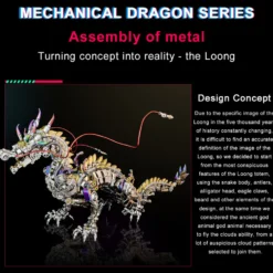 3D Metal Mechanical Dragon Crafts DIY Assembly Model Kit Art Device for Kids, Teens and Adults-2030+PCS