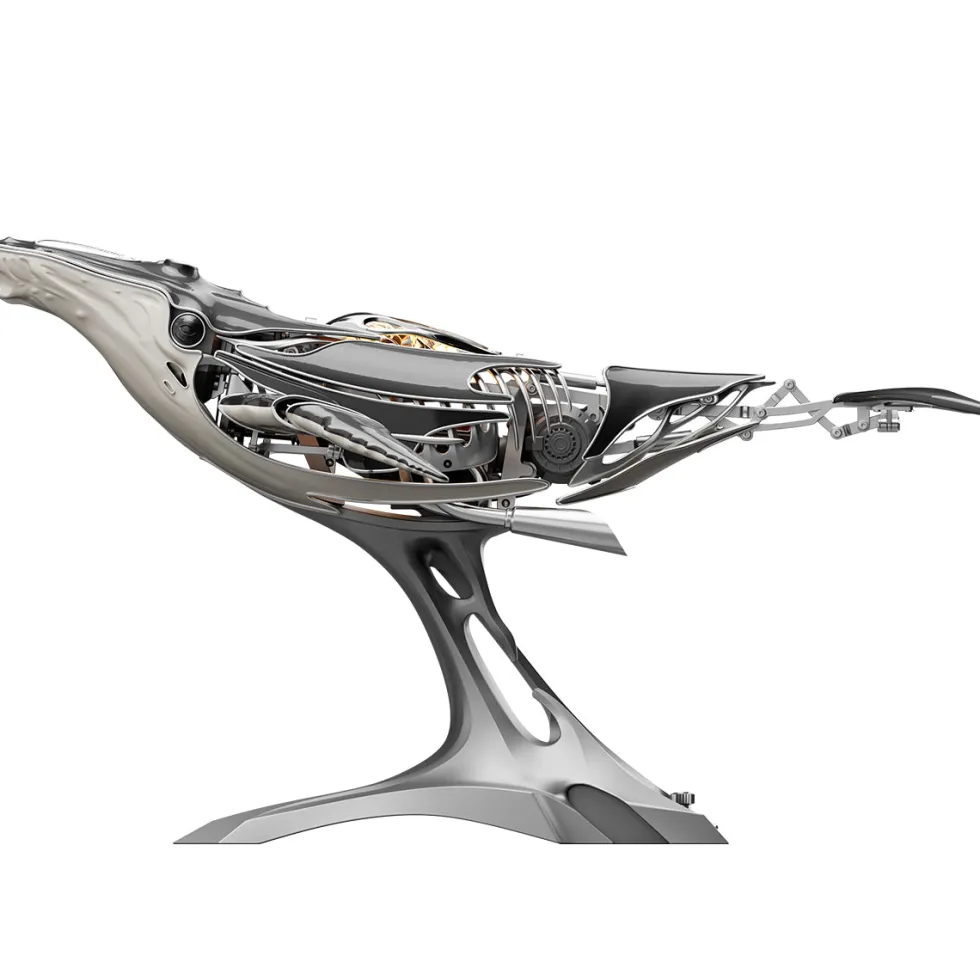 3D Metal Mechanical Humpback Whale Model Kit– DIY Marine Creature Assembly Puzzle Toy