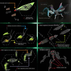 3D Metal Mechanical Mantis DIY Assembly Insect Model Kits Creative Ornaments-1000+PCS