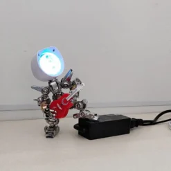 3D Metal Mechanical Punk Guitarist Robot Christmas Colorful Ambient Lamp Model Assembly Kit for Kids, Teens, and Adults-366PCS