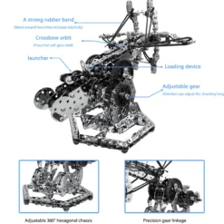 3D Metal Mechanical Puzzle Dragon Crossbow Model Assembly Kit for Kids, Teens, and Adults-812PCS