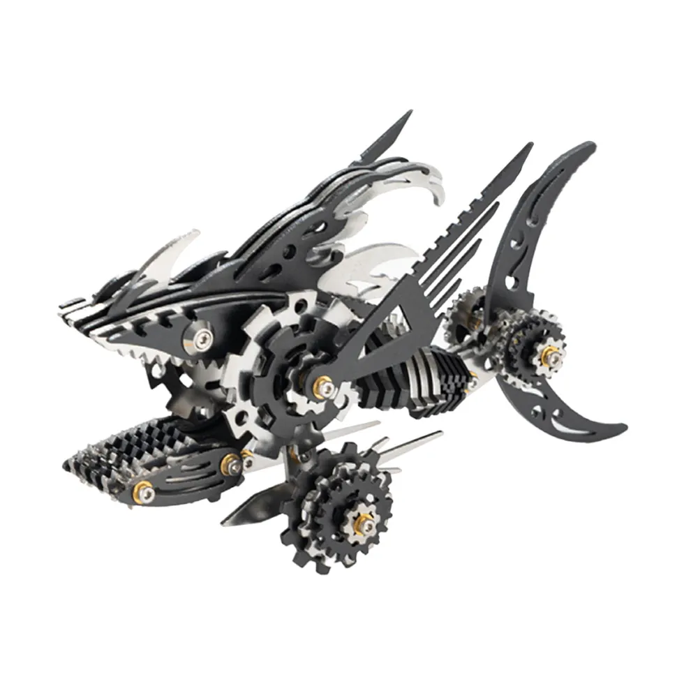 3D Metal Mechanical Sawtooth Shark Assembly Model Kit