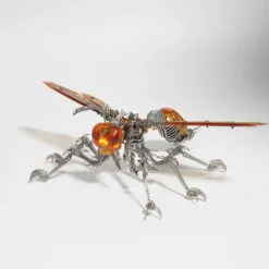 3D Metal Mechanical Wasp Puzzle Model Kit with LED Lights