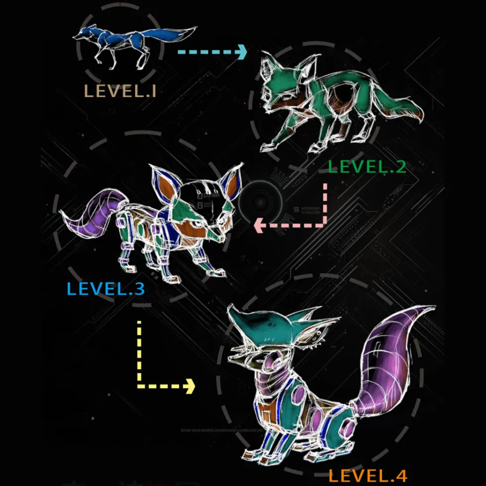 3D Metal Puzzle Mechanical Fox DIY Model Assembly Creative Toy Set