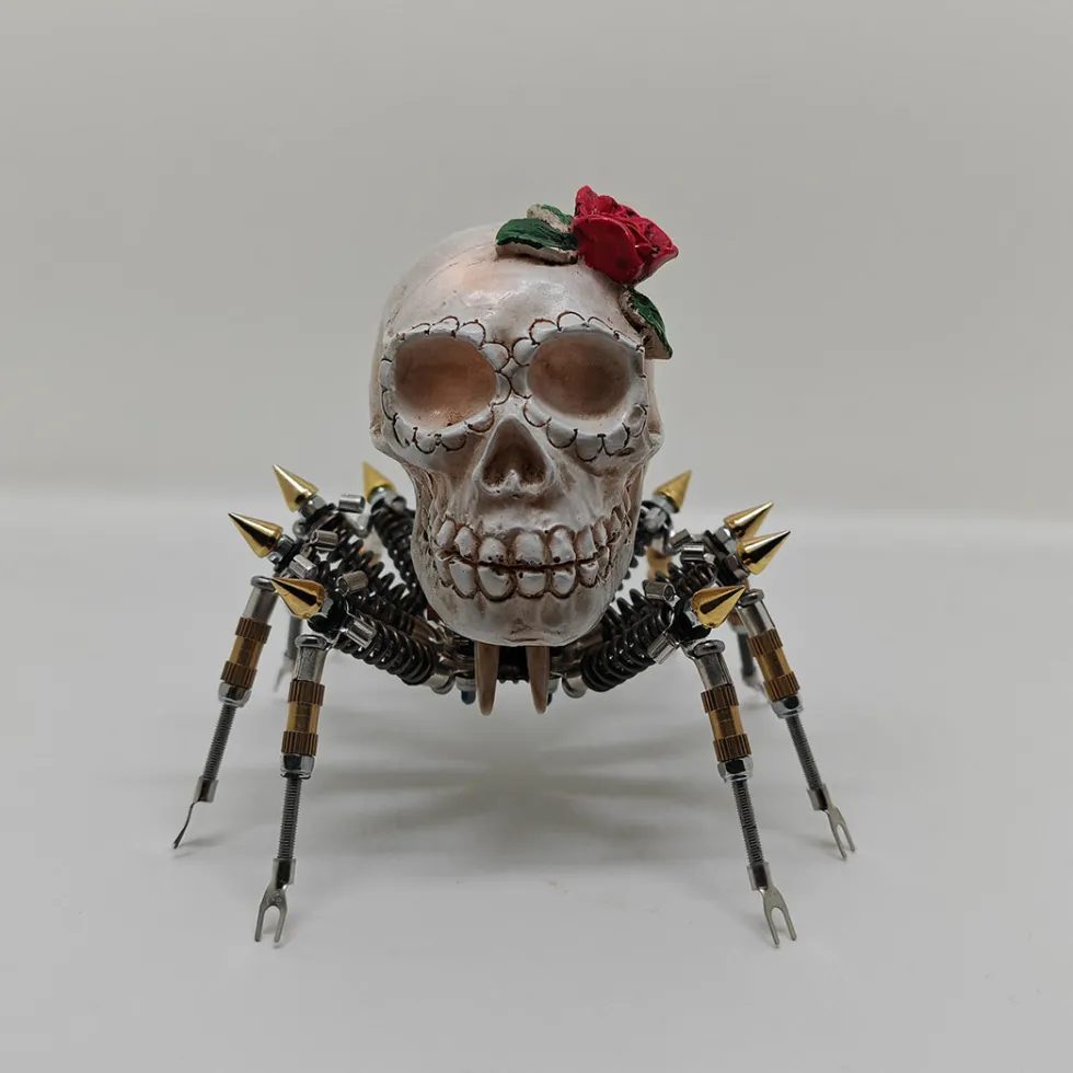 3D Metal Skull Spider Night Light Assembly Model Kit