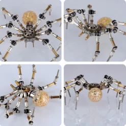 3D Metal Spider Model DIY Kits with 2CM Glowing Crystal Ball -270PCS+